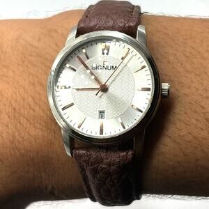 Silver & Brown Signum Watch